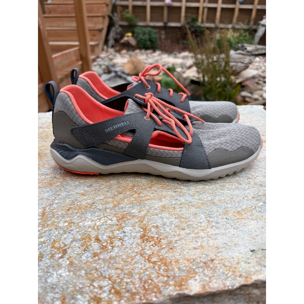 Merrell Aluminum Womens 9 Grey Coral Performance Hiking Sneakers J03272